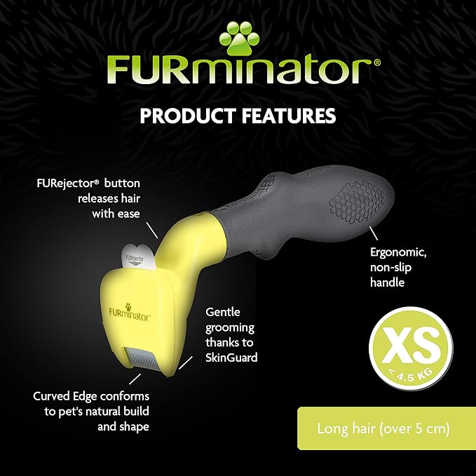 FURminator Undercoat deShedding Tool for Extra Small Long Hair Dogs Under 4.5 kg