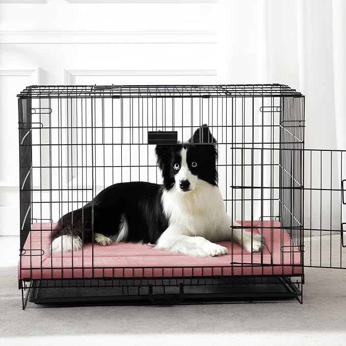 Dog Bed for Crate, Large Sized Dog Crate Beds, Washable Dogs Bed Mat | 42" XL Pet Beds Mat W/ Soft Wavy Plush Comfortable Anti-Slip Sleeping Mattress for Dogs & Cats