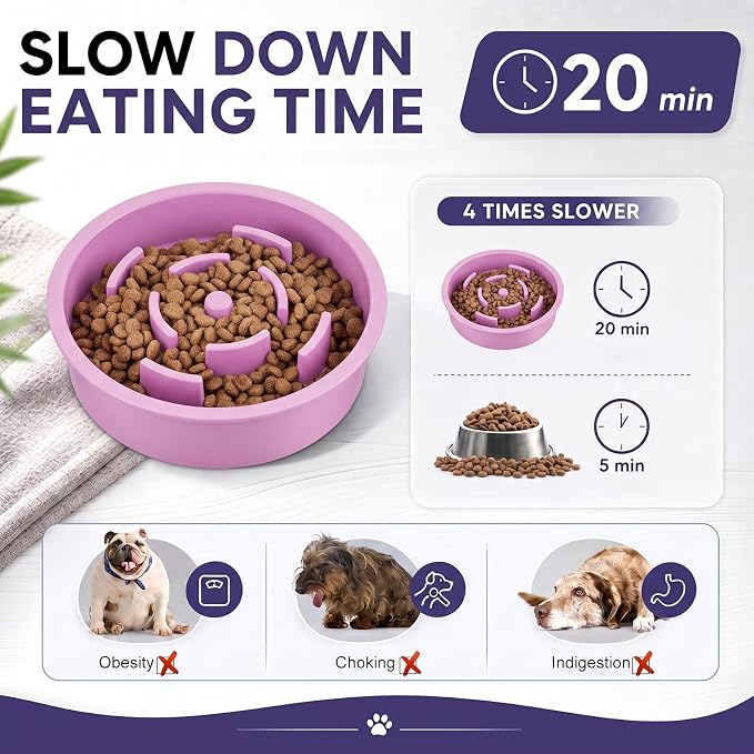 XIAZ Elevated Dog Bowls Large Breed Raised Dogs Bowl Stand Large/Medium Sized Dog Slow Feeder Dogs Bowls Food Water Stands 5 Heights Adjustable 9/11/12/14in Pet Feeder Dish Station
