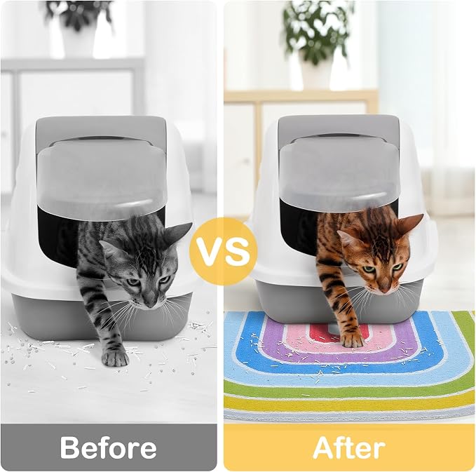 Unicorn Catcher 33.5"x22.4" Cat Litter Mat, Non-Slip Trapping Mat for Cats | PVC Mesh Litter Trapping Mat With A Non-Slip Backing Designed To Keep Floors Clean For Indoor Cats