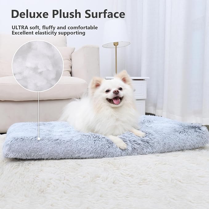 Medium Dog Bed Washable, Soft Puppy Crate Pad 30", Plush Pet Mat Sleeping | Machine Washable, Anti-Slip Bottom, Kennel Pad 30*20", Ultra Soft Cozy, Easy to Care,40lbs, Cat Bed