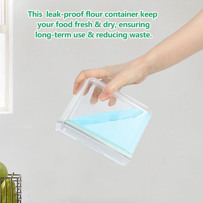 3 Pack Pasta Sugar Storage Containers with Pop-up Lid 1.26 + 2.11 + 3.48 Qt | Airtight Food Storage Container for Flour, Rice, Spaghetti, Nuts, Snack, Candy, Dog Treat, Kitchen Pantry Organization