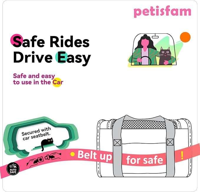Soft Pet Carrier for Medium Cats and Small Dogs with Cozy Bed, 3 Doors, Top Entrance | Airline Approved, Escape-Proof, Breathable, Leak-Proof, Easy Storage (Pink)