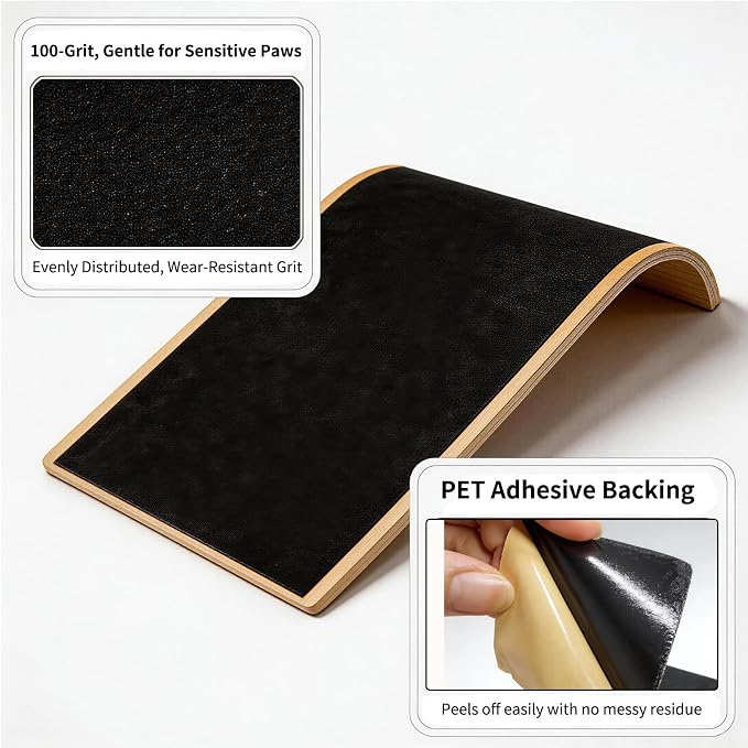 Curved Dog Nail Scratch Board with Mini File Stress-Free Nail Care | Alternative to Dog Nail Clippers&Grinders|trim nails naturally|Curved dog scratch board set with mini nail file