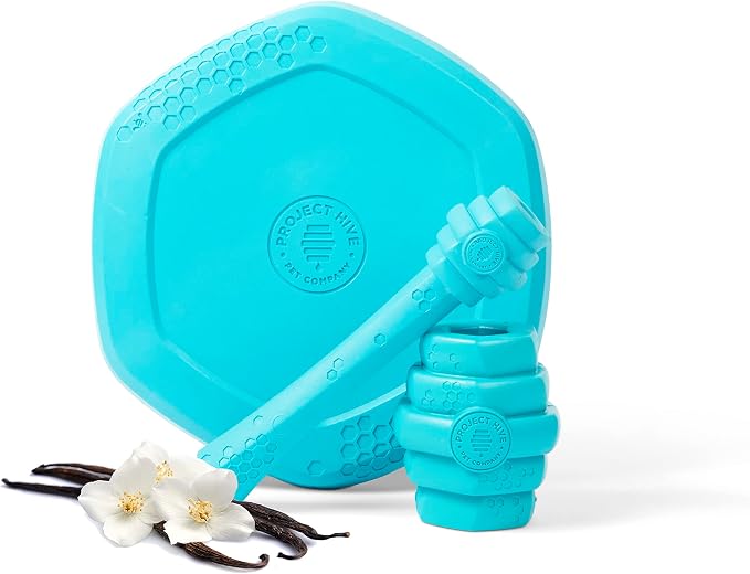 PROJECT HIVE ·PET COMPANY· Dog disc - Great for Fetch - Includes a Lick mat on Back - Floats in Water, Smooth Glide - Made in The USA (Soothing Vanilla)