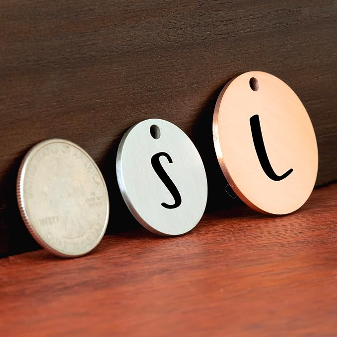 Ultra Joys Personalized Dog Tags for Pets - Durable Stainless Steel Customizable Dog Cat ID Tags - Dog Tags for Safety Optional Engraved on Both Sides -Round Shape Dog Tag Large Size, Rose Gold