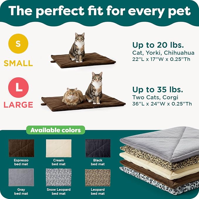 FurHaven ThermaNAP Faux Fur Self-Warming Mat, Brown Leopard, Large
