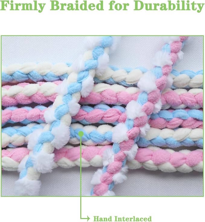 Baba&Nana Braided Fleece Dog Tug Toy(1PC), Assorted Colors Dog Rope Toy with Ball, Interactive Tug of War Dog Toy for Large & Medium & Agility Dogs- Ship a Random Style! (Ball Style)