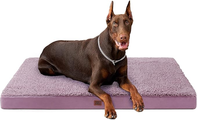 EHEYCIGA Orthopedic Dog Bed Extra Large with Removable Washable Cover, 47IN | Egg Crate Foam Support, Durable Oxford fabric, Non-Slip Bottom, Machine Washable, Soft Waterproof Plush Pet Bed Mat For Crate