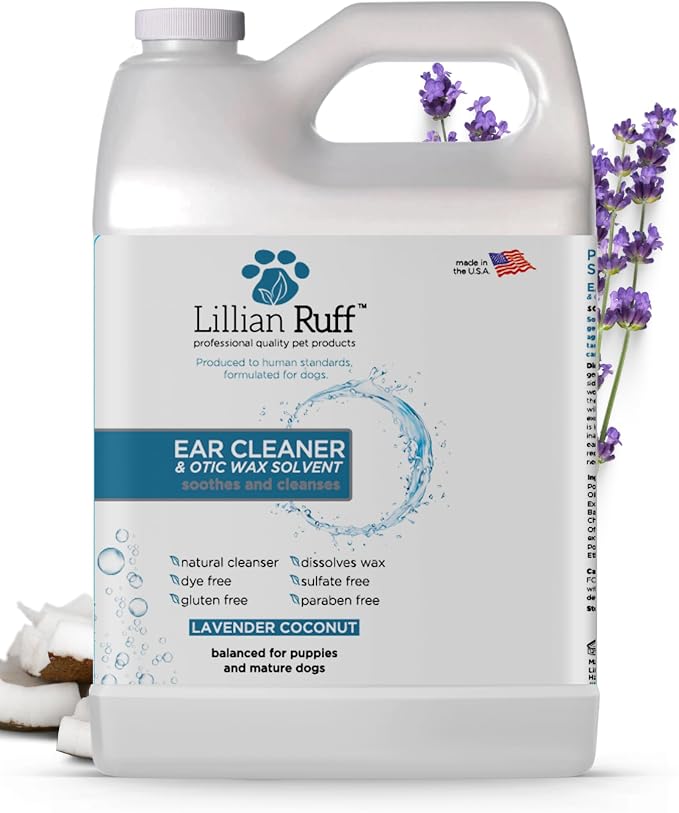 Ear Cleaner & Otic Rinse for Sensitive Ears: Alcohol Free Dog Ear Wash with Alo+H6+F6:K28F6:N29