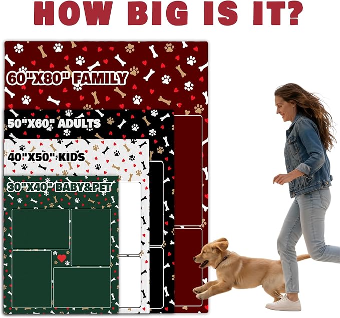 Nxwdwqa Personalized Dog Blanket Throws with Photos, Custom Pet Name Blanket, Dog Gifts for Pet Lovers, Customized Puppy Blanket for Adult Kid Birthday Christmas Fathers Mothers Valentines Gift