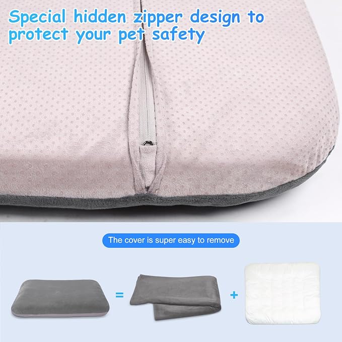 Magic Dog Super Comfy Dog Bed for Large Dogs, 47" Extra Large Washable Dog Bed with Removable Cover, Anti-Slip Bottom & High-Density Foam, Jumbo Size XL Dog Mattress