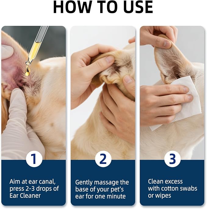 Dog Ear Cleaner, Dog Ear Drops for Infection Treatment, Natural Herbal Ear Cleaning Solution for Itching, Irritation & Wax Build-Up, Gentle Cleaning - 1 Oz Bottle with Dropper | For itching,irritation,wax build-up & infections.Gentle for sensitive ear ...