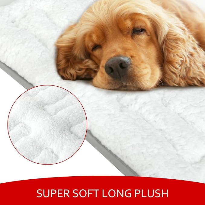 Dog Bed Crate Mat(36" X 23"), Soft Plush Dog Bed Pad Machine Washable Crate Pad, Dog Sleeping Mat with Anti Slip Bottom | Machine Washable Crate Pad, Dog Sleeping Mat with Anti Slip Bottom