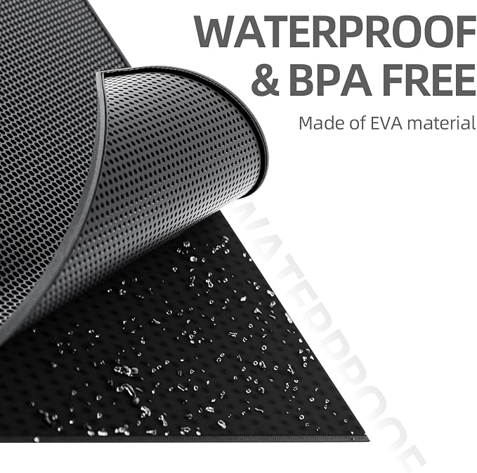 ESTHELLO Cat Litter Mat Honeycomb Double Layer Design 24’ ’ x 15’ ’ Black