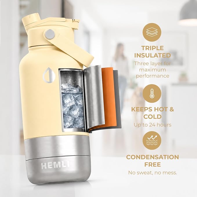 32 oz. Dog Water Bottle, Insulated Dog Travel Water Bottle, Stainless Steel Pet Water Bottle Dispenser Portable Food and Water Bowl for Dogs for Walking Dog Canteen Travel Kit