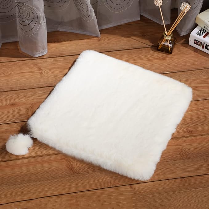 SHENGOCASE 2-Pack 14" x14" Faux Rabbit Fur Cat Dog Bed Cushion Pad Mat, Cat Tree Tower Replacement Cushion Pad for Window Perch Carrier House Cage Crate Kennel Furniture