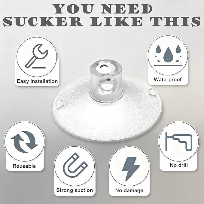 Cat Window Perch Suction Cup Replacement Accessories Clear Strong Suction Cup with Stainless Steel Screw Nuts, Set of 4 (Clear)