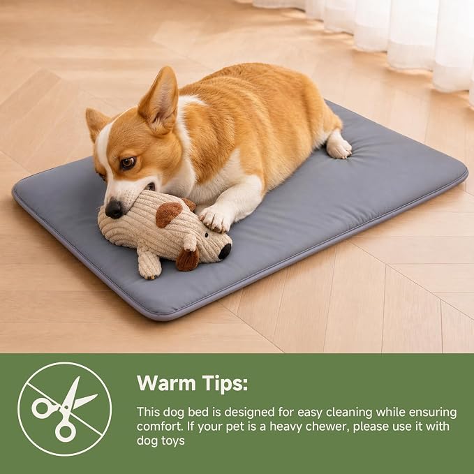 Outdoor XXL Dog Crate Pad Bed, Reversible Waterproof Wipeable Mat, 47x29 | Wipeable Kennel Mat Pet Sleeping for Large Dogs, Waterproof, Outdoor, Anti-Slip, Suit for Travel, Trunk, Kennel, Dark Grey