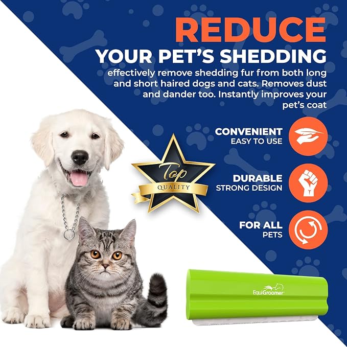 EquiGroomer 5-Inch Undercoat Deshedding Brush for Dogs & Cats, Lime | Best for dogs up to 100 lbs and cats of any size, short or long hair, stainless blade, no cutting or pulling