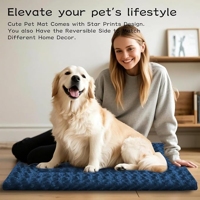 Dog Beds Crate Pad, Dog Bed Mat for Medium Dogs Sleeping, Soft, Durable, Washable & Anti-Slip Crate Pads, Reversible Kennel Mat Cat Bed M(30 * 20 * 1.5")