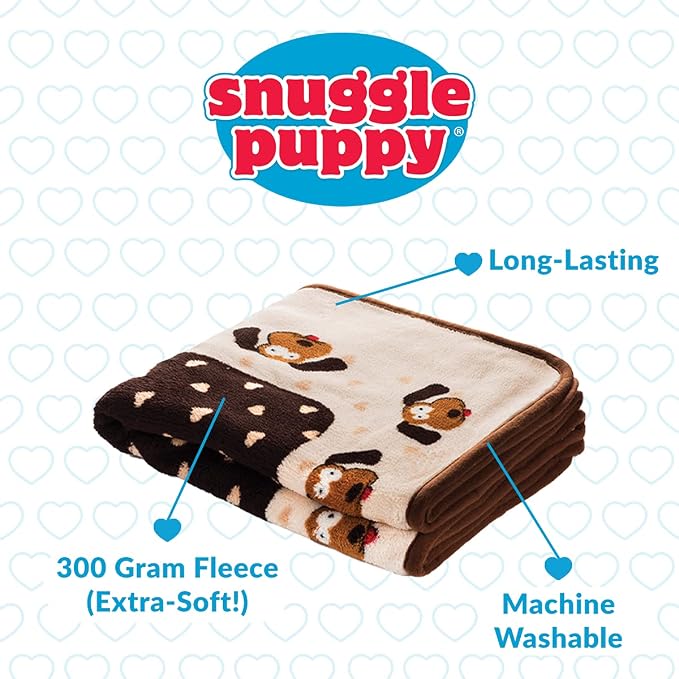 SmartPetLove Snuggle Puppy Blanket for Pets - Warm & Cozy Dog Blanket for Small Dogs - Machine Washable Dog Blanket