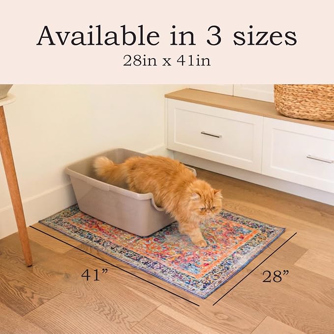 Lovewag Cat Litter Mat, Litter Box Mat, Blue Mesa, 28x41, 2 Pack | Washable litter mat cover, kitty litter mat & cat mat for litter box, litter trapping mat, prevents tracking, multi-cat