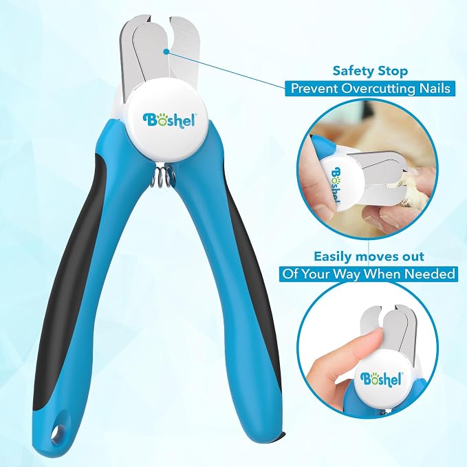 Boshel LED Large Dog Nail Clippers with Quick Sensor, Light, and Safety Guard, Pet's Sharp Toenail Cutter and File