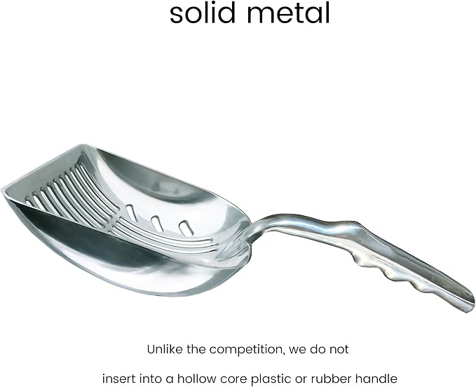DuraScoop® Premium Multicat Cat Litter Scoop | Solid Metal | Litter Box Tray Pan Sifter