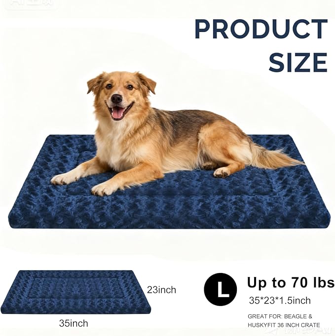 Dog Bed Mat - Dog Crate Pad - Reversible Mat for Pet Comfort - Soft Bed Crate Pads with Dual-Sided Design for All Seasons - Durable, Machine Washable Mat for Crates, Travel, and Home