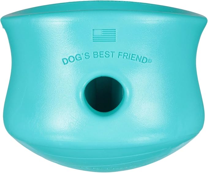 WEST PAW Zogoflex Toppl Interactive Treat Dispensing Puzzle Dog Toy for Mental Stimulation & Enrichment-Holds Kibble & Treats-Lickable, Freezable & Dishwasher Safe-Made in USA-XL-Teal