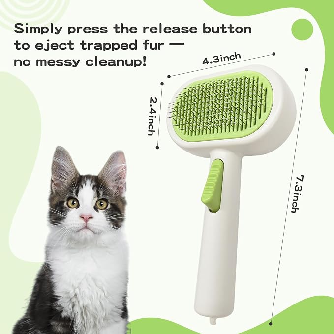Double Sided Pet Grooming Brush for Dogs and Cats - Gentle Deshedding Tool for Long/Short Hair, Massage & Hair Removal - Indoor Grooming, Outdoor Use & Travel Friendly