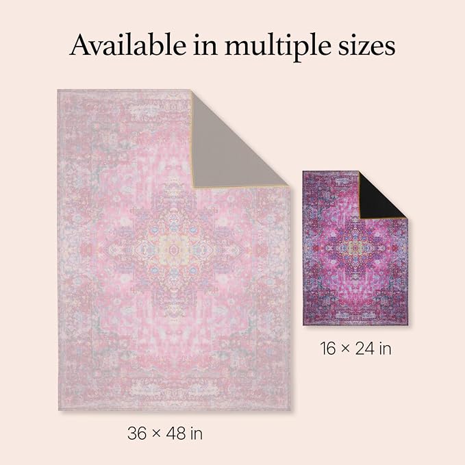 Lovewag Cat Litter Mat, Litter Box Mat, Mystic Fuchsia, 16x24, 2 Pack | Washable litter mat cover, kitty litter mat & cat mat for litter box, litter trapping mat, prevents tracking, multi-cat