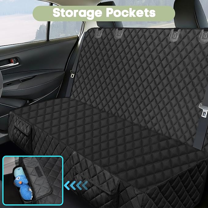 Dog Car Seat Cover for Trucks, Heavy Duty Rear Bench Cover for Ford F150/Chevrolet Silverado 1500/Ram 1500/GMC Sierra 1500, Waterproof Nonslip Pet Back Seat Cover for Dogs