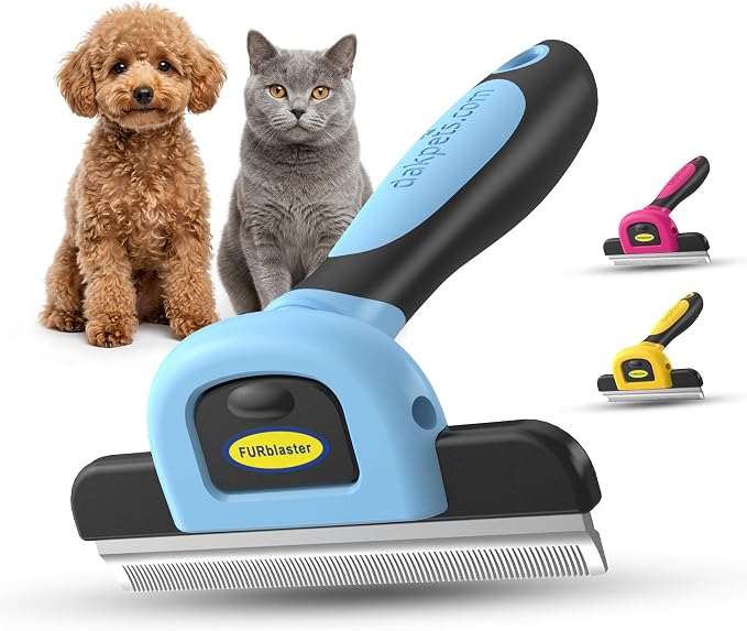 DakPets Dog Brush for Shedding – Stainless Steel Deshedding Dog Brush, Dog Grooming Brush & Deshadding Tool for Dogs & Cats, Remove Undercoat Hair for Short & Long Haired Dogs & Cats