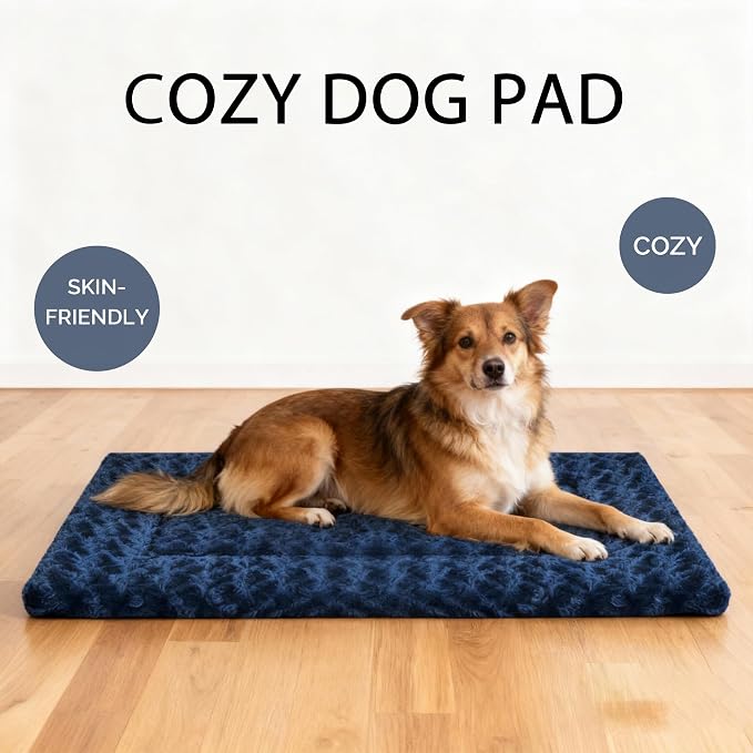 Dog Bed Mat - Dog Crate Pad - Reversible Mat for Pet Comfort - Soft Bed Crate Pads with Dual-Sided Design for All Seasons - Durable, Machine Washable Mat for Crates, Travel, and Home