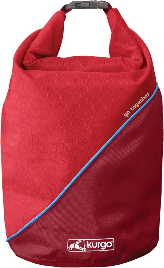 Kurgo Kibble Carrier - Portable Kibble Carrier - Compact Travel Storage - Dog Food Dry Bag - Camping Dog Storage - 5 lb Capacity - Chili Red