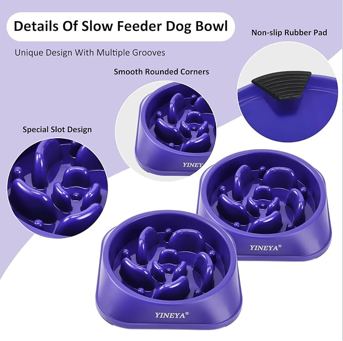 YINEYA Slow Feeder Dog Bowls, Pet Supplies That Slow Down Eating, Pet Food Bowls, Maze Dog Puzzle Feeder for Medium Breed | Dog Food Bowl Slow Down Eating Prevents Bloat, Promotes Healthy Digestion, Puzzle Feeder Interactive Makes Meal Time Fun