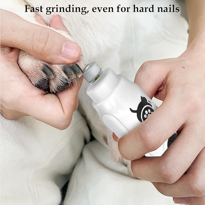 Dog Nail Trimmer, Cat Nail Clippers, Nail File, Fast, Silent, No Fright, Electric Nail Grinder (Black)