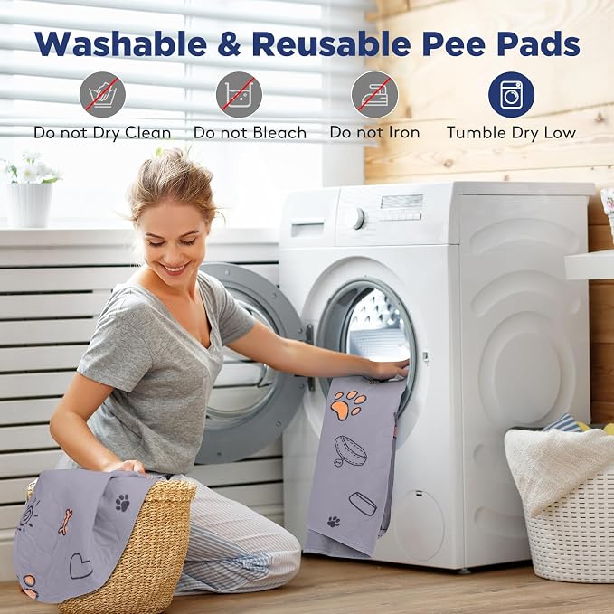 FURTIME Washable Pee Pads for Dogs, Super Absorbent, 1 Pack 60"x48" Purple | Super Absorbent Reusable Training Dog Pads, 100% Waterproof Non-Slip Dog Pee Pads Whelping Pads Dog Playpen Pads