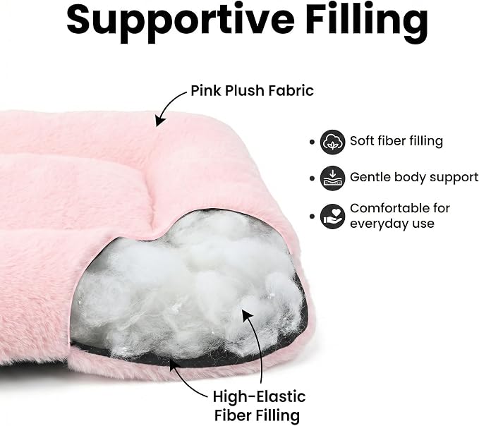 Dog Crate Bed 22x13,Washable Dog Crate Pad for Medium Dogs,Soft Kennel Bed Mattress with Non Slip Bottom,Pink