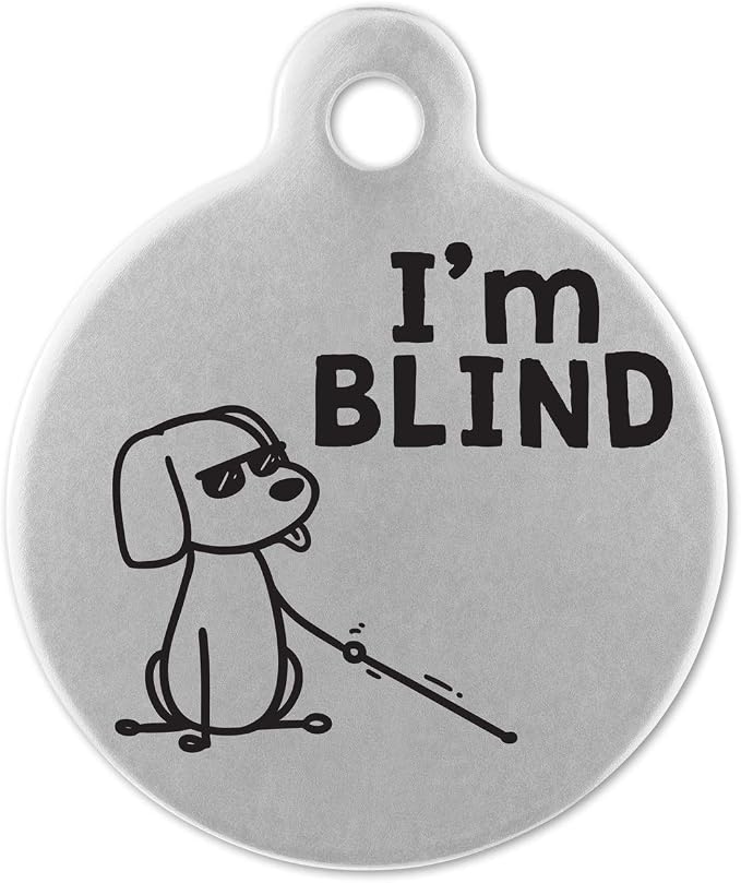 If It Barks - Engraved Pet ID Tags for Dogs - Personalized Stainless Steel Identification Tags - Custom Name Tag Attachment - Made in USA, I'm Blind