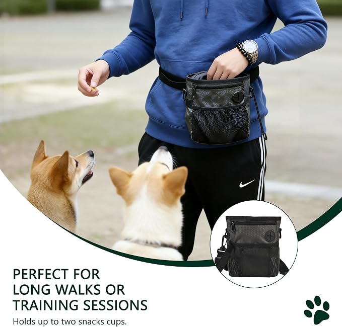 Dog Training Treat Pouch Hands-Free Waterproof with Adjustable Waist Strap