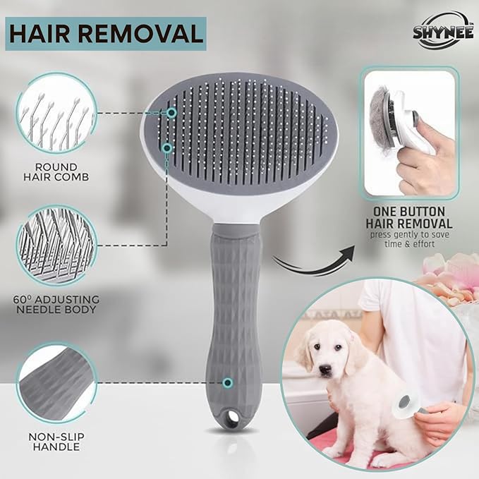 8PCs Dog Grooming Kit - Dog Shampoo Brush | Washing Gloves | Adjustable Dog Bath Brush | Dog Paw Cleaner | 2X Toothbrush | Dog Scrubber For Bath & Massage - Grooming & Bath Supplies for Dogs and Cats