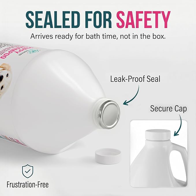 1 Gallon Tearless Puppy Shampoo and Conditioner - Dog Shampoo Itchy Skin Relief - Coconut Oil Oatmeal Shampoo for Dogs - Hypoallergenic Dog Shampoo Sensitive Skin, Made in the USA.