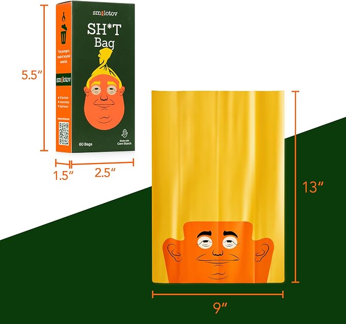Premium Dog Poop Bags, The Original & Viral Doggie Poop Bag Rolls, Unscented, Leakproof, 4 Rolls (60 Count) - Stable Genius
