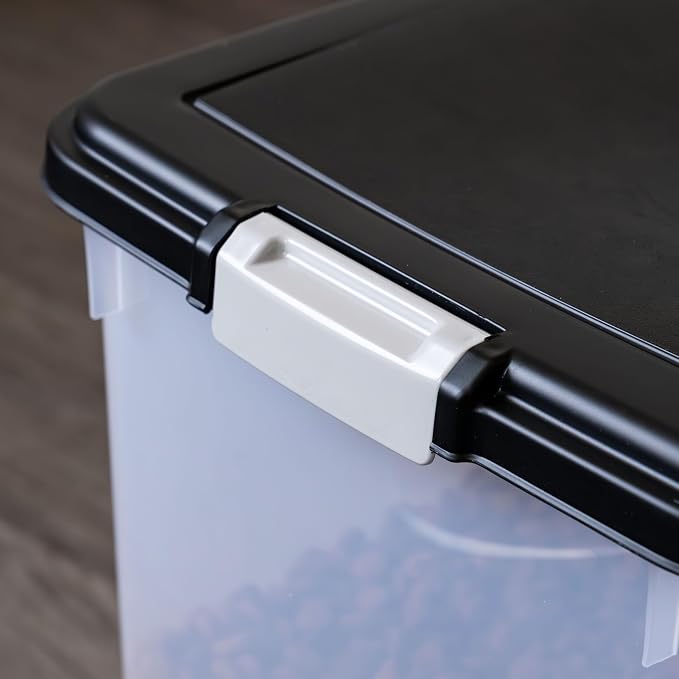 IRIS USA Dog Food Storage Container, 2-Pack, Up to 54 lbs, Black | Made in the USA, Comes w/ Wheels & 2-Cup Scoop, Airtight Seal, BPA-Free, Bird Seed, Cat food, Cat Litter, Multi-Pet Household