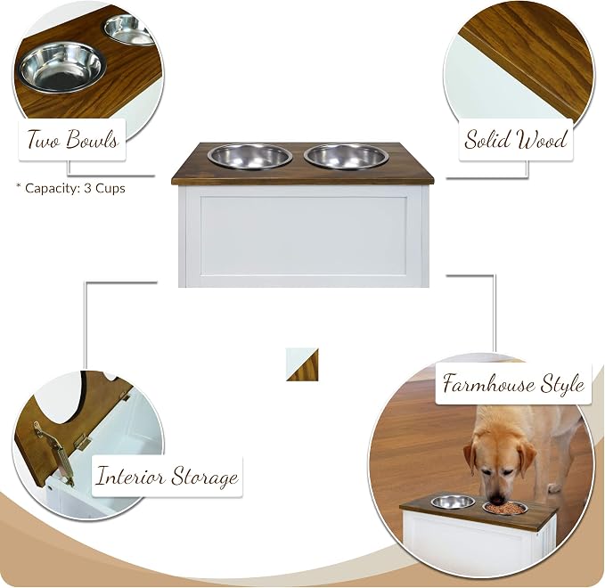 Casual Home Pet Feeder Storage Stand for Dogs - Medium to Large Breeds