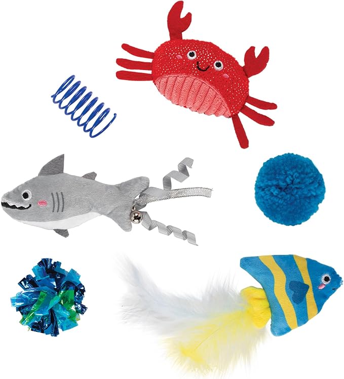 Fringe Studio 6PCS Multipack Cat Toy Set Water You Waiting for?, Pet Shop Collection (610022)