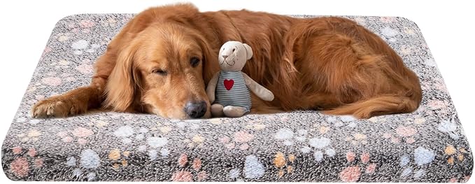 Dog Crate Mats Bed for Medium Dogs, 36x24 Inch Short Plush Pet Mat, 1.6-inch Thick Thin Kennel Pad, Machine Washable Ideal for 36-Inch Dog Crates